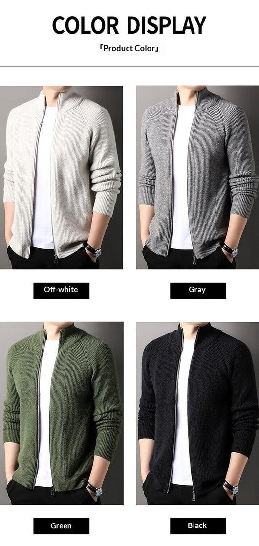 Cardigan Casual Cuello Alto Versátil para Hombre - Image 11
