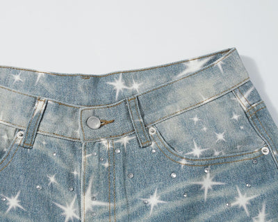 Jeans Sueltos Estampados XINGX con Efecto Apilado para Mujer - Image 22