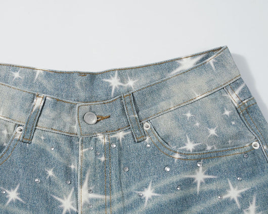 Jeans Sueltos Estampados XINGX con Efecto Apilado para Mujer - Image 22