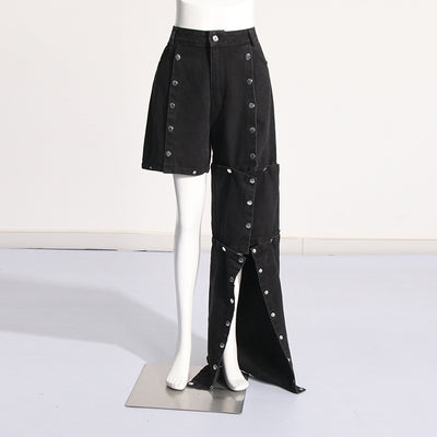 Jeans Talle Alto Irregular con Botones Desmontables - Image 15