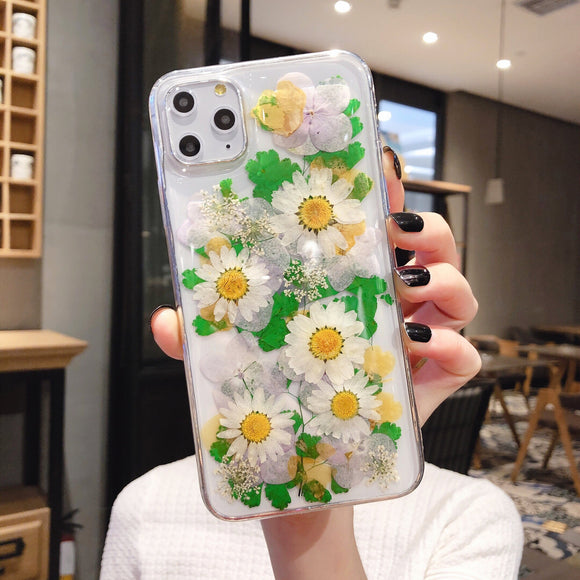 Epoxy Resin Preserved Flower Phone Cases