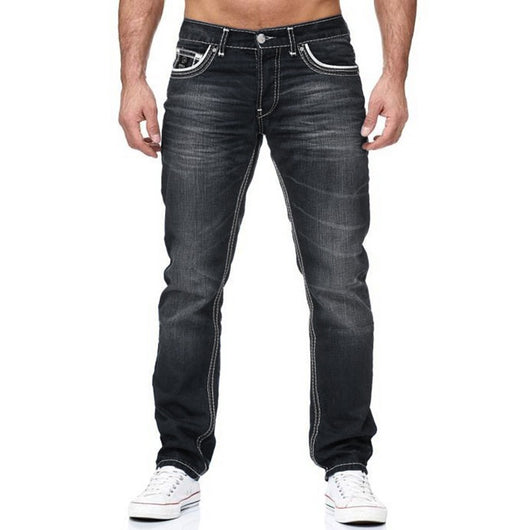 Jeans Hombre Blancos Rotos Cintura Media Corte Recto - Image 6