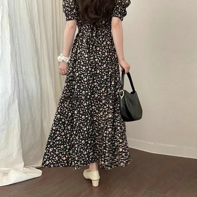 Vestido Elegante de Gasa Floral con Temperamento Francés - Image 4