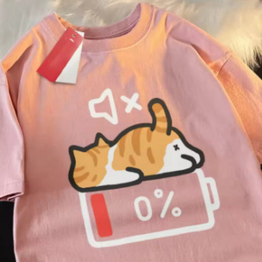 Blusa Manga Corta con Patrón Minimalista