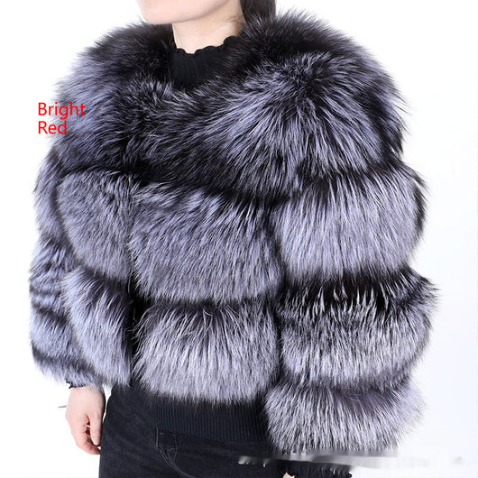 Abrigo de Piel de Mapache Corto para Mujer - Cuero y Fur Premium - Image 15