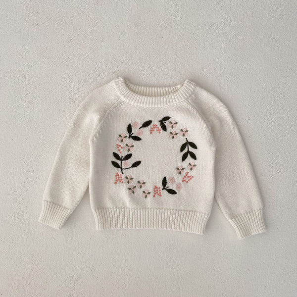 Suéter Tejido para Niña con Bordado Floral - Image 7
