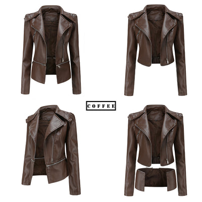 Chaqueta de Cuero para Mujer Desmontable Primavera Otoño - Image 8