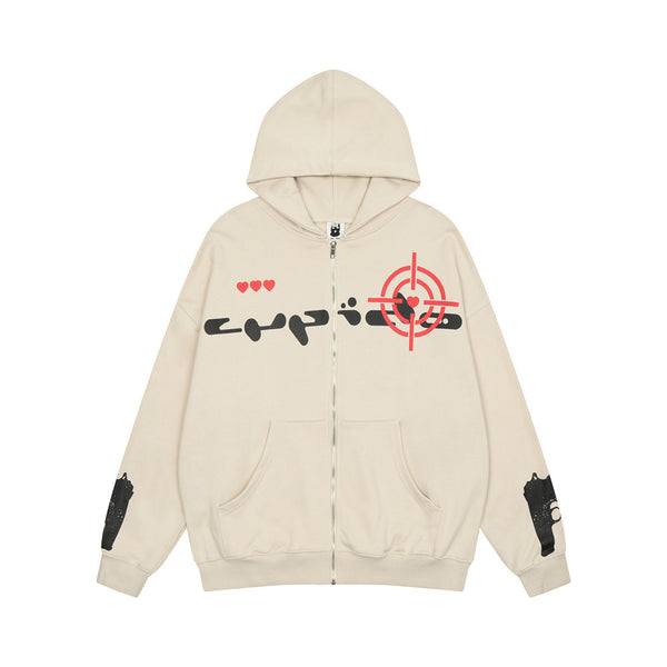 Cardigan Hoodie Oversized con Estampado de Letras - Tendencia Urbana