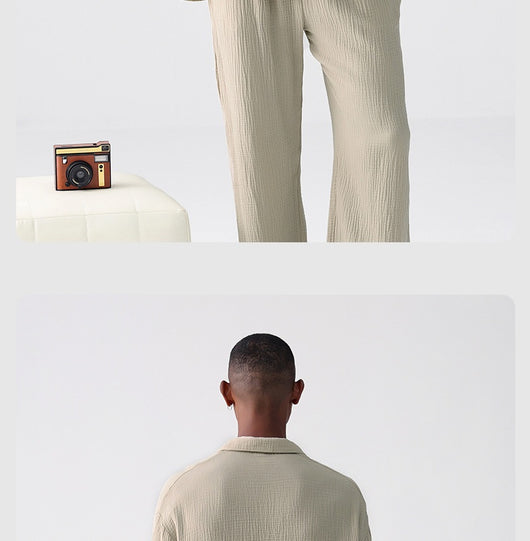 Pijama Hombre Gasa Tejida Primavera Otoño Ligero y Cómodo - Image 20