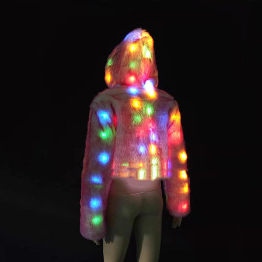 Chaqueta LED de Piel de Zorro Multicolor para Presentaciones - Image 3