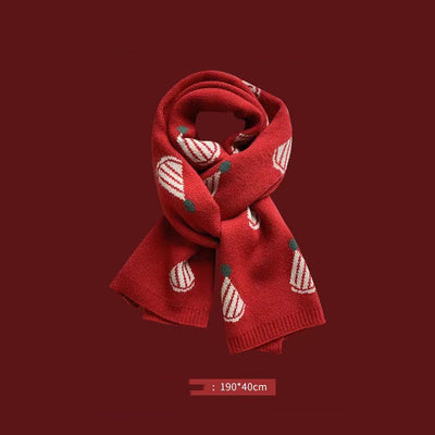 Bufanda Roja de Lana Tejida para Invierno - Diseño Navideño Mujer - Image 10