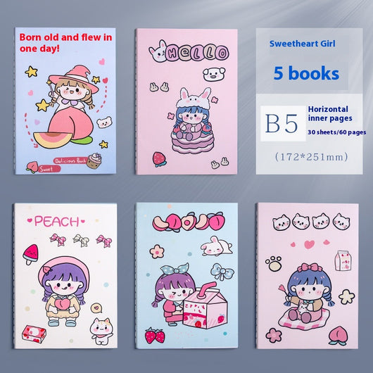 Cuaderno A5/B5 Grueso para Práctica y Creatividad con Diseño Corazón - Image 7