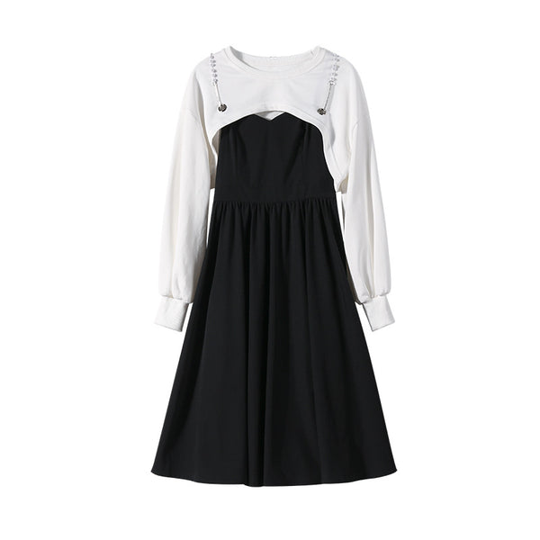 Vestido Midi de Dos Piezas con Cadena de Perlas - Image 7