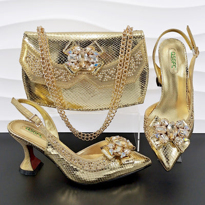 Conjunto de Tacones Altos de 9cm con Bolso de Mano para Eventos - Image 3