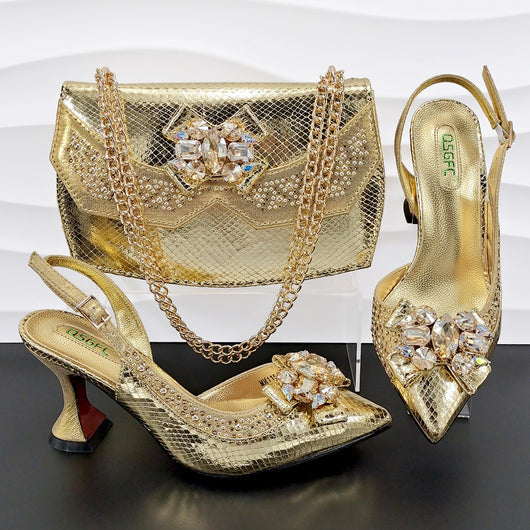 Conjunto de Tacones Altos de 9cm con Bolso de Mano para Eventos - Image 3