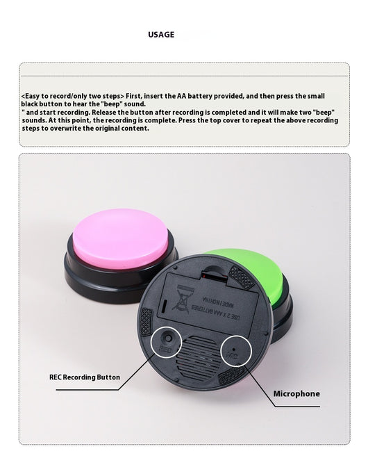 Botón Interactivo de Comunicación para Mascotas - Grabadora de Sonidos para Adiestramiento - Image 11