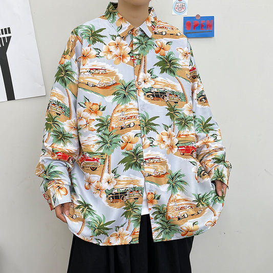 Camisa Manga Larga Estampado Floral para Hombre
