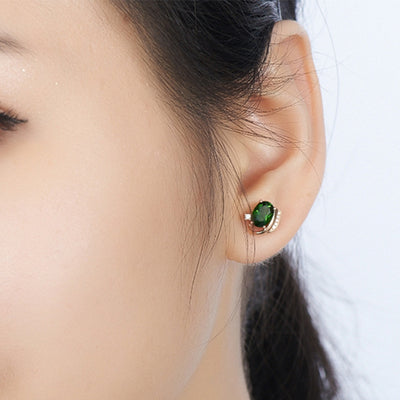Aretes de Turmalina Verde Vintage - Joyas de Cristal Tesoro Esmeralda - Image 3