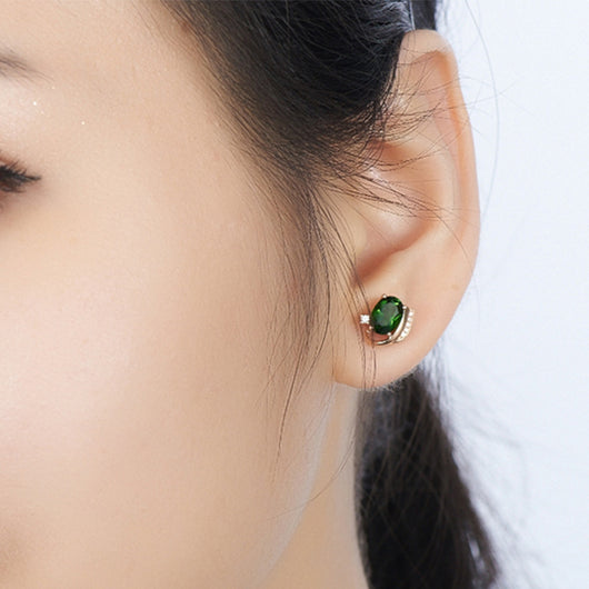 Aretes de Turmalina Verde Vintage - Joyas de Cristal Tesoro Esmeralda - Image 3