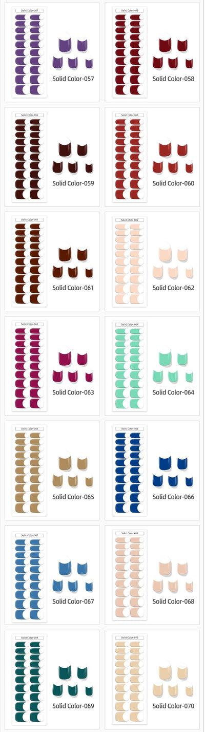 Pegatinas de Uñas Gel Francés Semicocidas Impermeables Color Sólido - Image 35