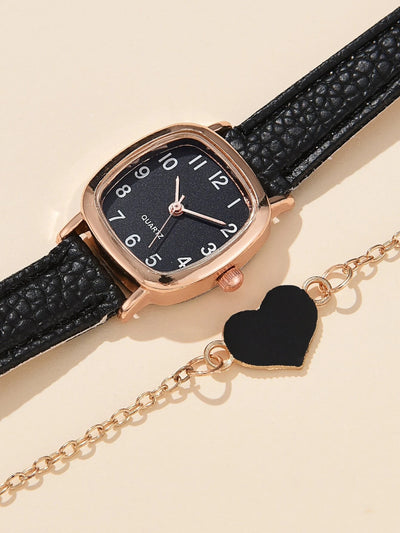 Reloj Retro Artístico para Mujer con Correa de Cuero y Carátula Cuadrada - Image 10