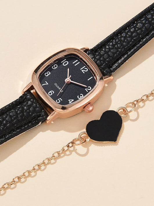 Reloj Retro Artístico para Mujer con Correa de Cuero y Carátula Cuadrada - Image 10