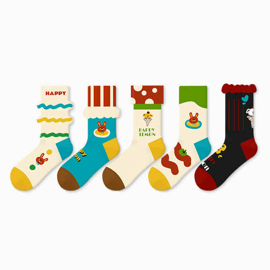Calcetines de Algodón Estampado Infantil Primavera Otoño - Image 5
