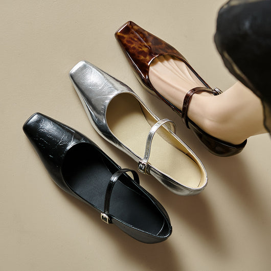 Zapatos Mujer Punta Cuadrada con Tacón de 3cm - Image 4