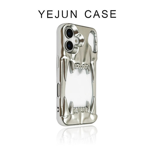 Funda para Celular Calavera Tigre Plateada con Electroplating Hueco - Image 19