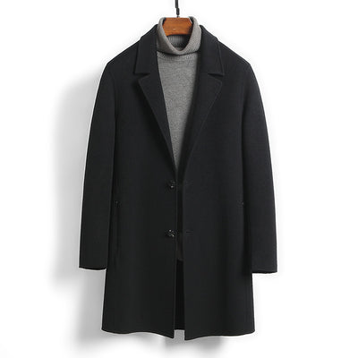 Abrigo Ejecutivo de Lana Pura Corte Slim Gris Oscuro - Image 6