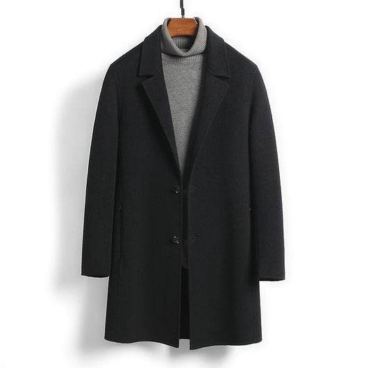 Abrigo Ejecutivo de Lana Pura Corte Slim Gris Oscuro - Image 6
