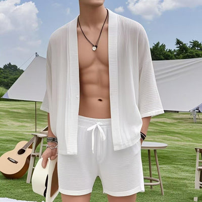 Conjunto Holgado de Camisa y Shorts - Dos Piezas Casual - Image 6
