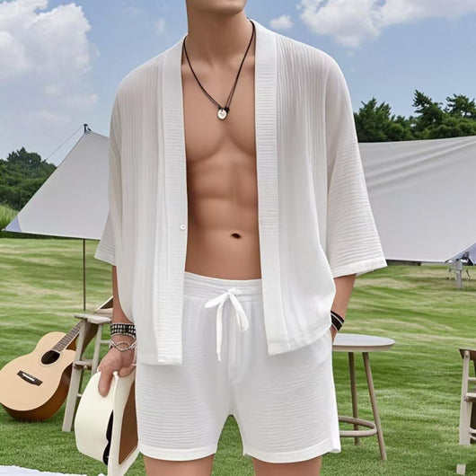 Conjunto Holgado de Camisa y Shorts - Dos Piezas Casual - Image 6