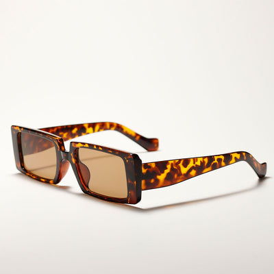 Cool black super retro sunglasses with rectangular frames and dark lenses, displayed on a white background. - Image 9