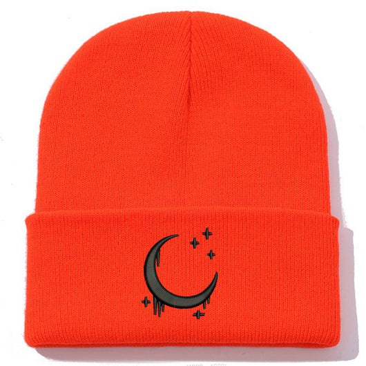 Gorro de Lana Tejido con Diseño de Luna y Estrellas para Otoño Invierno - Image 18