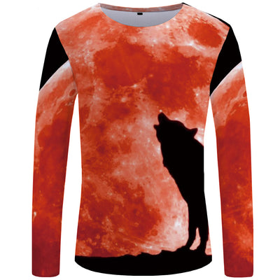 Camiseta Manga Larga Serie Lobo Impresión 3D para Hombre - Image 16