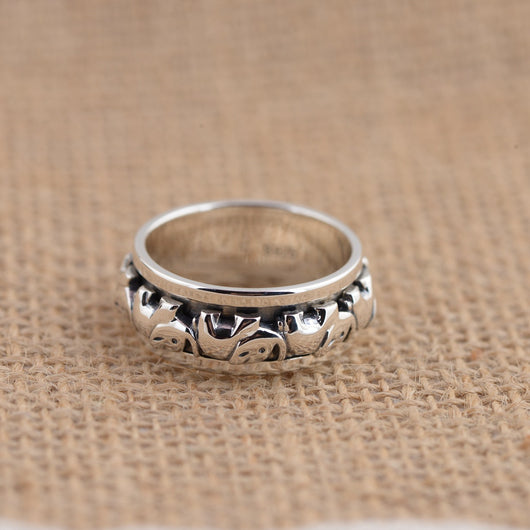 Anillo Giratorio de Plata Tailandesa 925 Retro para Dedo Índice - Image 11