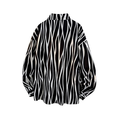 Camisa Holgada de Rayas para Hombre Talla Grande - Image 2