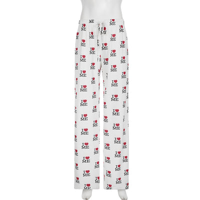 Pantalones Casuales Holgados con Estampado de Letras - Image 20