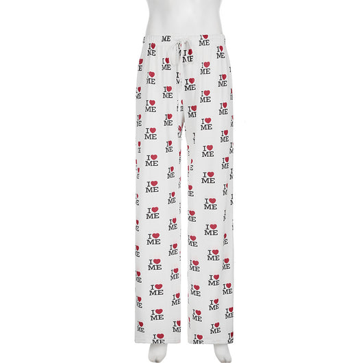 Pantalones Casuales Holgados con Estampado de Letras - Image 20