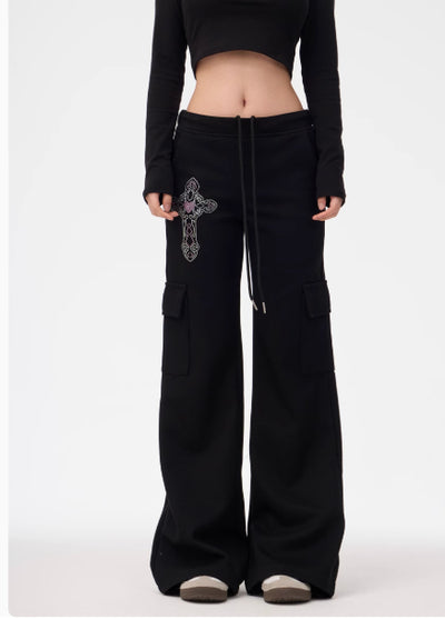 Pantalones de Pierna Ancha Gris para Mujer - Comodidad Deportiva - Image 7