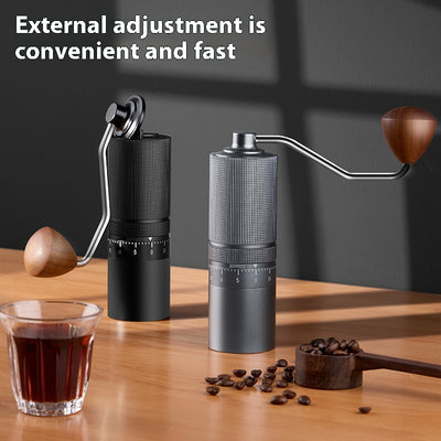 Molinillo de Café Manual Portátil con Ajuste Externo y Núcleo de Acero