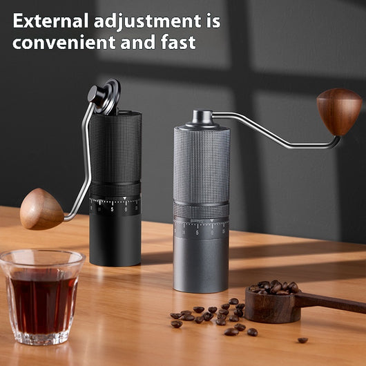 Molinillo de Café Manual Portátil con Ajuste Externo y Núcleo de Acero