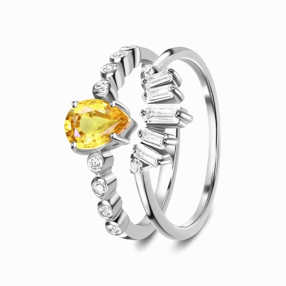 Anillo de Fluorita Doble Diseño Exclusivo para Mujer