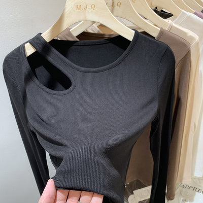 Blusa Hueca Manga Larga Cuello Redondo para Mujer - Image 9