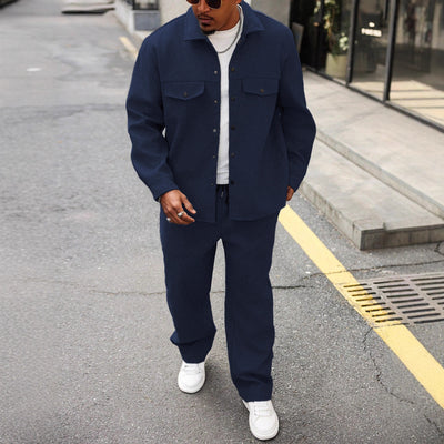 Conjunto Otoñal de Chaqueta y Pantalón Cargo para Hombre - Image 6