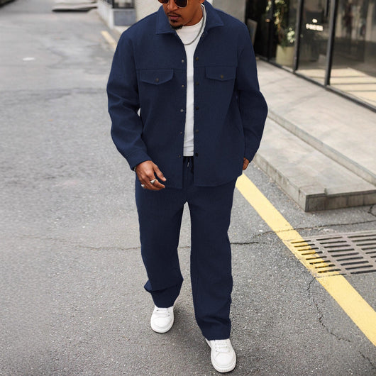Conjunto Otoñal de Chaqueta y Pantalón Cargo para Hombre - Image 6