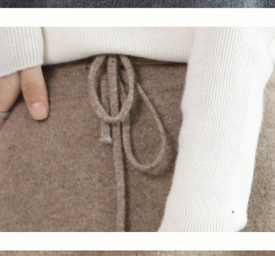 Falda Cashmere Elegante con Detalle Anudado para Mujer - Image 14