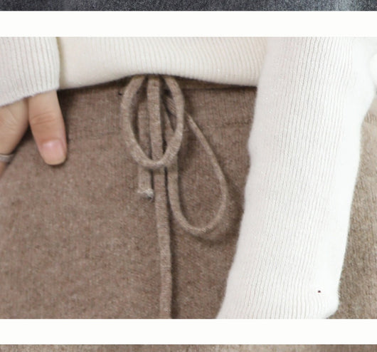 Falda Cashmere Elegante con Detalle Anudado para Mujer - Image 14