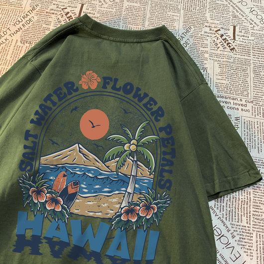 Playera Hawaiana Salt Water Petals Unisex - Comodidad Casual - Image 12